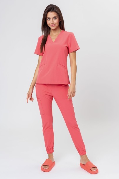 Women's Sunrise Uniforms Premium scrubs set (Joy top, Chill trousers) coral-1