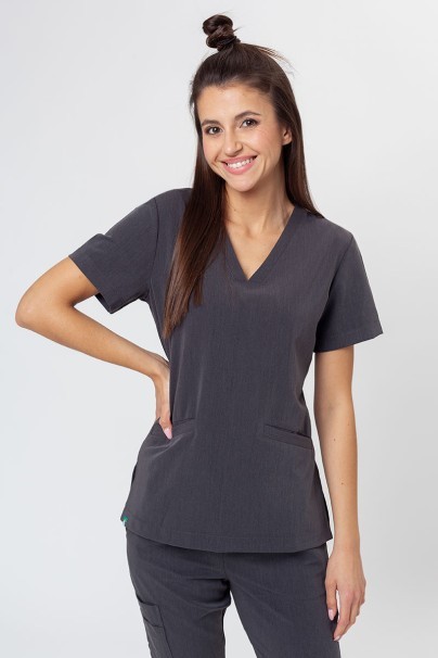 Women’s Sunrise Uniforms Premium Joy scrub top heather grey-1
