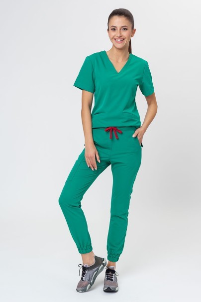 Women's Sunrise Uniforms Premium scrubs set (Joy top, Chill trousers) green-1