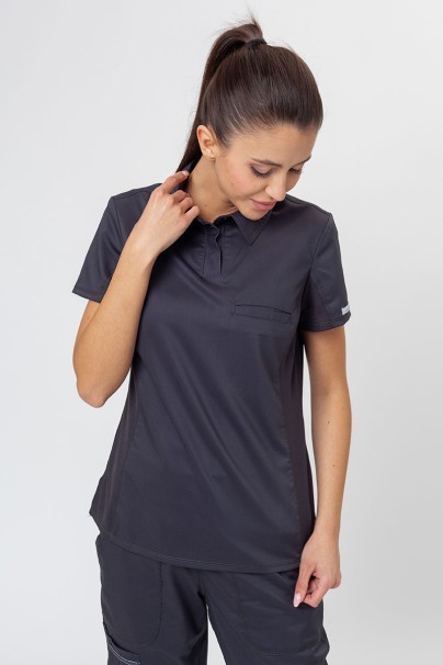 Women’s Cherokee Revolution Active Polo scrub top pewter-1