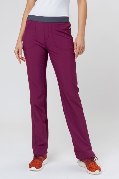 Women's Cherokee Infinity Slim Pull-on scrub trousers wine-1