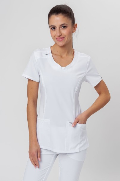 Women's Cherokee Infinity Round Neck scrub top white-1