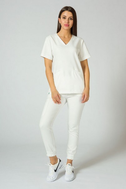 Women's Sunrise Uniforms Premium scrubs set (Joy top, Chill trousers) ecru-1