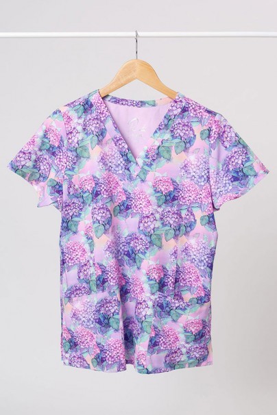 Women’s Maevn Prints scrub top Sweet Hydrangeas-1