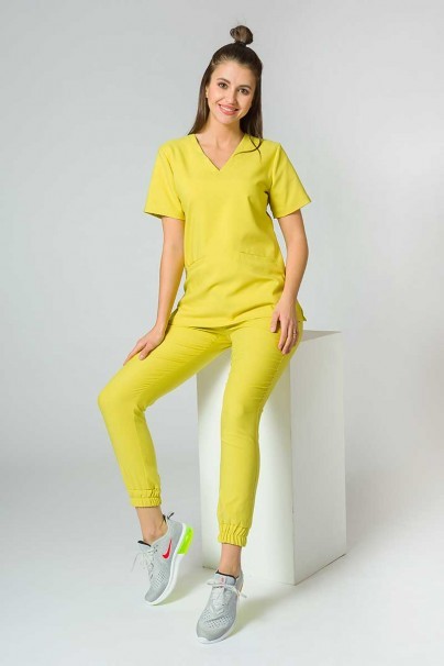Women's Sunrise Uniforms Premium scrubs set (Joy top, Chill trousers) yellow-1