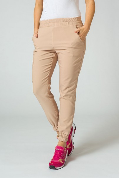 Women's Sunrise Uniforms Premium Chill jogger scrub trousers khaki-1