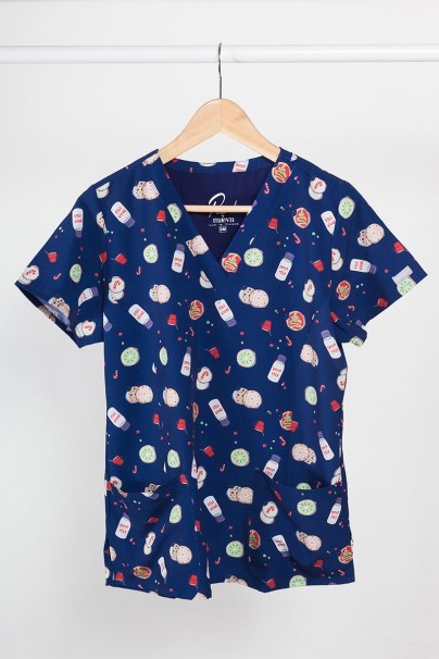 Women’s Maevn Prints scrub top milk and cookies-1