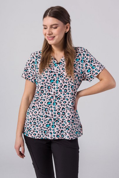 Women’s Maevn Prints scrub top Pastel Leopard-1