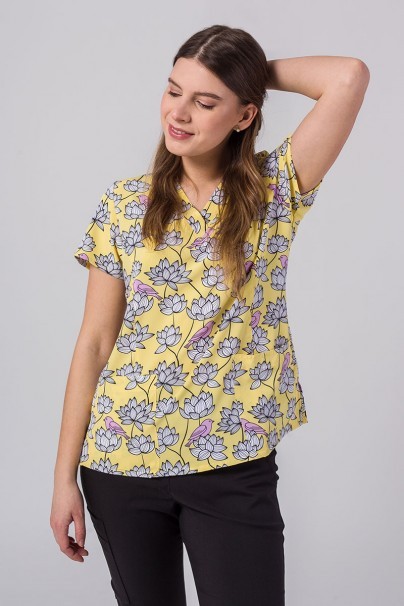 Women’s Maevn Prints scrub top Birds in Bloom-1