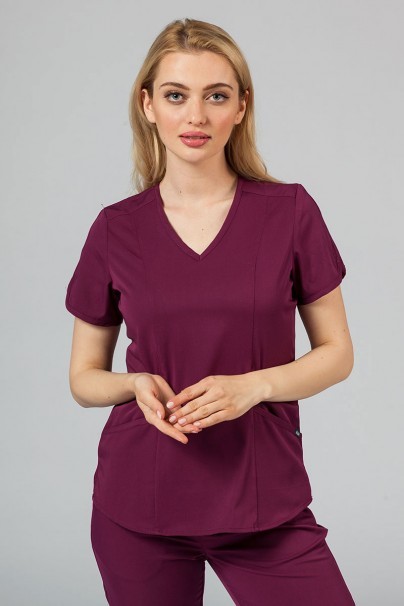 Women’s Adar Uniforms Modern scrub top wine-1