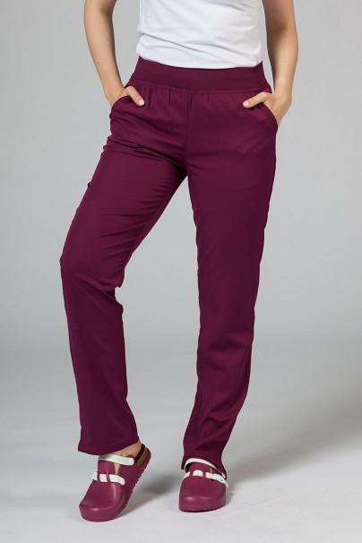 Women’s Adar Uniforms Leg Yoga scrub trousers wine-1