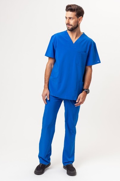 Men's Dickies EDS Essentials (V-neck top, Natural Rise trousers) scrubs set royal blue-1