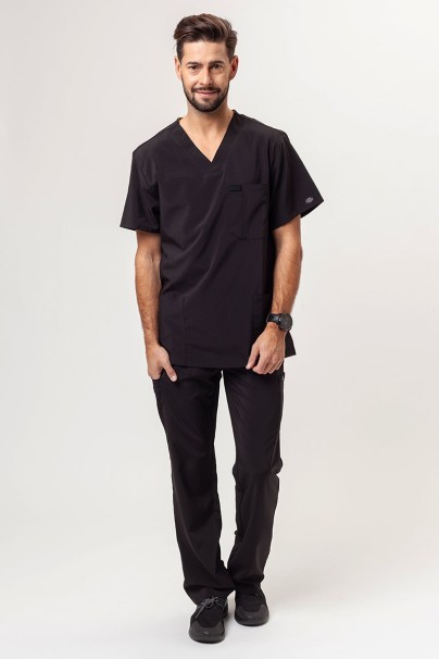 Men's Dickies EDS Essentials (V-neck top, Natural Rise trousers) scrubs set black-1