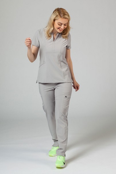 Adar Uniforms scrubs set Cargo (with Notched top – elastic) silver gray-1