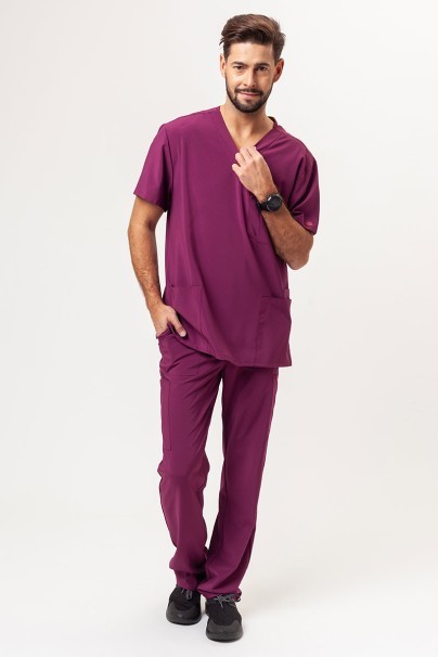 Men's Dickies EDS Essentials (V-neck top, Natural Rise trousers) scrubs set wine-1