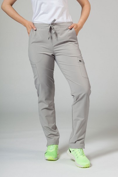 Women’s Adar Uniforms Skinny Leg Cargo scrub trousers silver gray-1