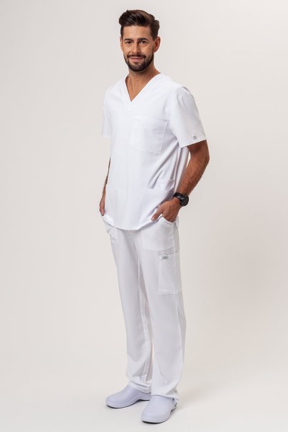 Men's Dickies EDS Essentials (V-neck top, Natural Rise trousers) scrubs set white-1