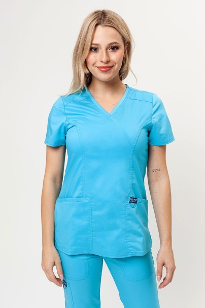 Women’s Cherokee Revolution Mock scrub top turquoise-1