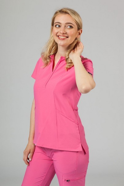 Women’s Adar Uniforms Notched scrub top azalea pink-1