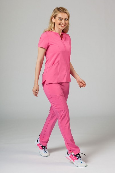 Adar Uniforms scrubs set Cargo (with Notched top – elastic) azalea pink-1