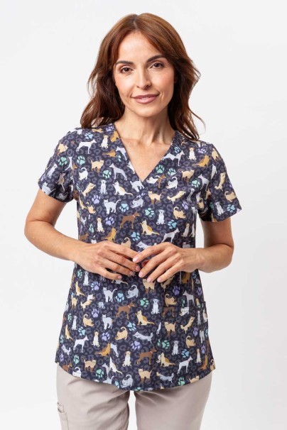 Women’s Maevn Prints scrub top Wild Pets-1