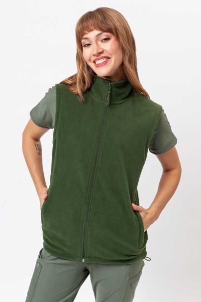 Women’s Malfini Fleece vest bottle green-1
