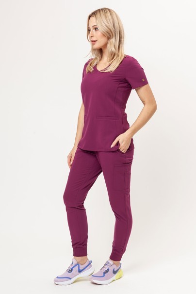 Women's Maevn Matrix Pro (Curved top, Jogger trousers) scrubs set wine-1