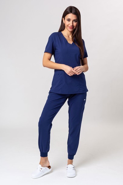 Women's Maevn Momentum scrubs set (Asymetric top, Jogger trousers) navy-1