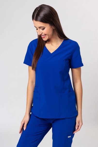 Women’s Maevn Momentum Double V-Neck scrub top galaxy blue-1