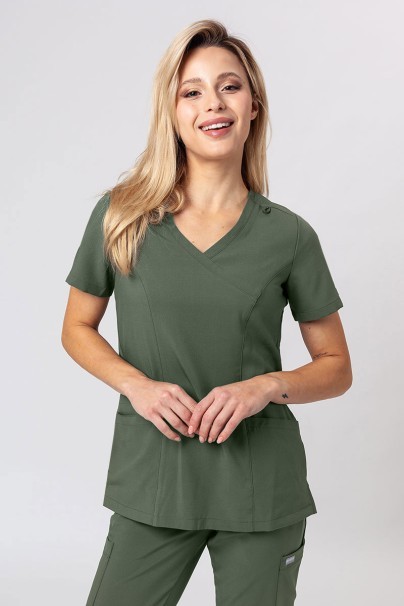 Women’s Maevn Momentum Asymetric scrub top olive-1