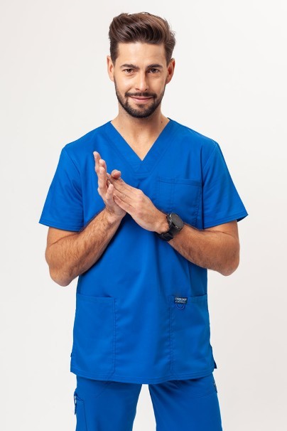 Men's Cherokee Revolution V-neck scrub top royal blue-1