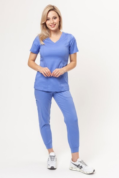 Women's Maevn Matrix scrubs set (Double V-neck top, Yogga trousers) ceil blue-1