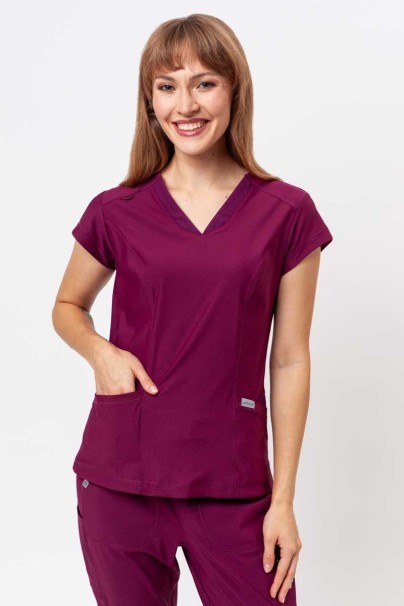 Women's Maevn Embrace Zoe scrub top wine-1