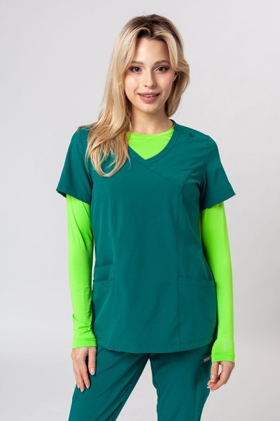 Women’s Maevn Momentum Asymetric scrub top hunter green-1