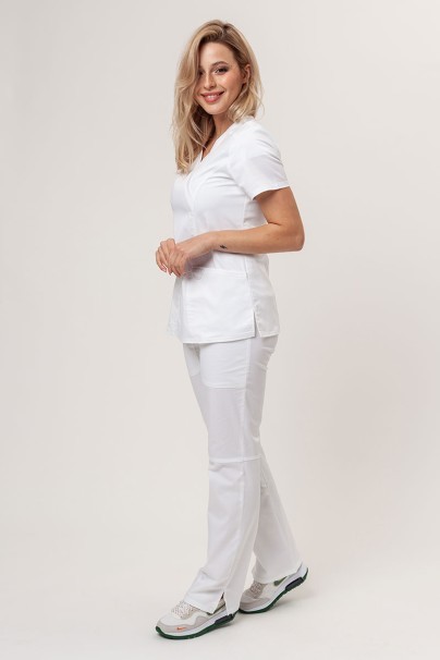 Women's Cherokee Revolution (Mock top, Straight trousers) scrubs set white-1