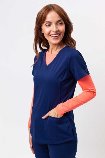 Women's Healing Hands Monica V-neck scrub top navy-1