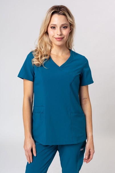 Women’s Maevn Momentum Asymetric scrub top caribbean blue-1