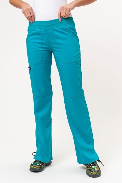 Women’s Cherokee Revolution Straight Leg scrub trousers teal blue-1