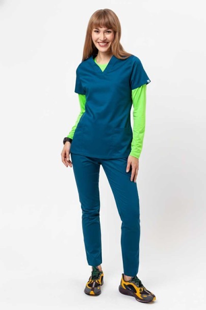 Women's Uniforms World scrubs set (Alyssa top, Zora trousers) caribbean blue-1