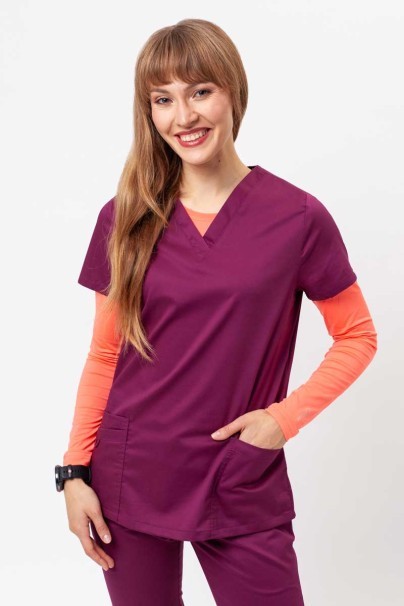 Women's Uniforms World Alyssa scrub top wine-1