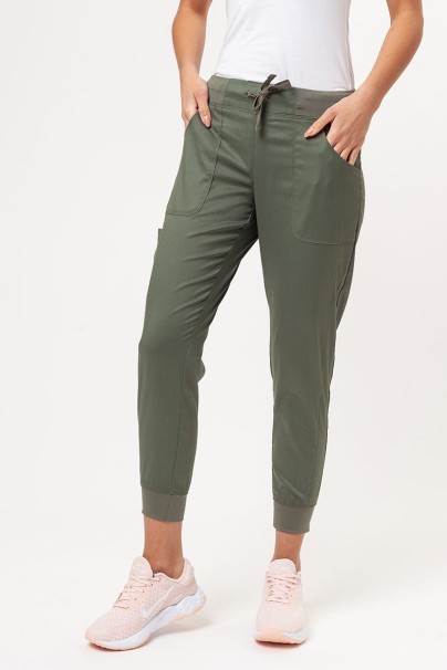 Women's Maevn Matrix Yogga jogger scrub trousers olive-1