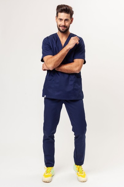 Men’s Sunrise Uniforms Basic Classic FRESH scrubs set (Standard top, Regular trousers) true navy-1