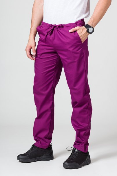 Men's Sunrise Uniforms Basic Regular scrub trousers wine-1