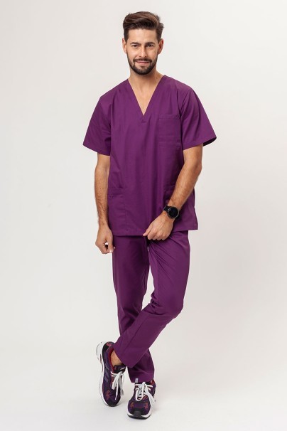 Men’s Sunrise Uniforms Basic Classic FRESH scrubs set (Standard top, Regular trousers) plum-1