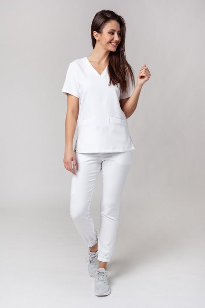 Women's Sunrise Uniforms Premium scrubs set (Joy top, Chill trousers) white-1