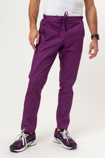 Men's Sunrise Uniforms Basic Regular FRESH scrub trousers plum-1