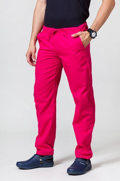 Men's Sunrise Uniforms Basic Regular scrub trousers raspberry-1
