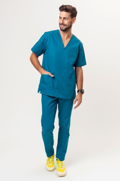 Men’s Sunrise Uniforms Basic Classic FRESH scrubs set (Standard top, Regular trousers) caribbean blue-1