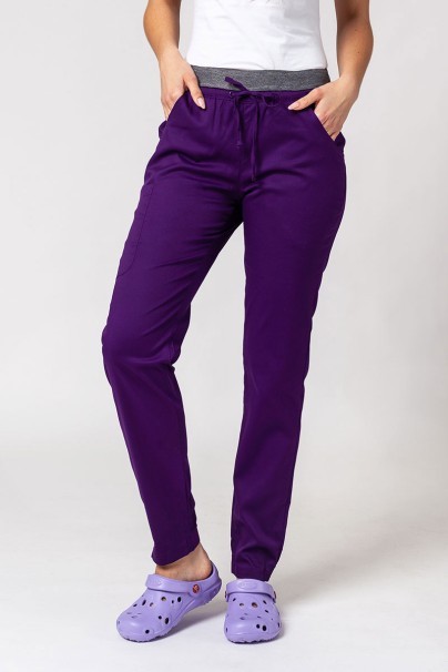 Women's Maevn Matrix Semi-jogger scrub trousers eggplant-1