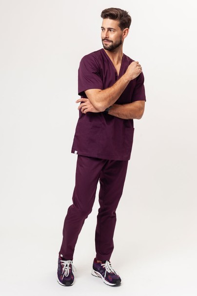 Men’s Sunrise Uniforms Basic Classic FRESH scrubs set (Standard top, Regular trousers) burgundy-1